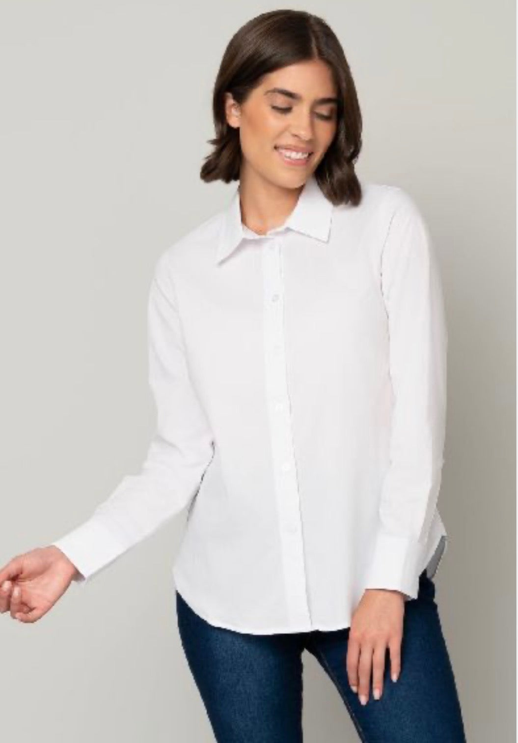 Poplin Button Front Top