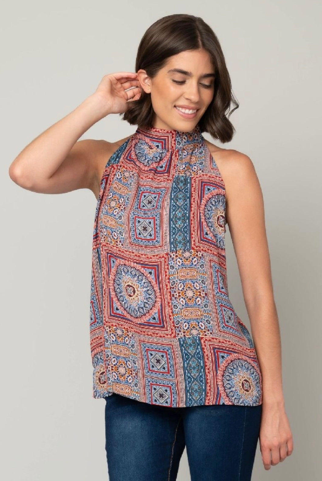 Patchwork Halter Neck Tank