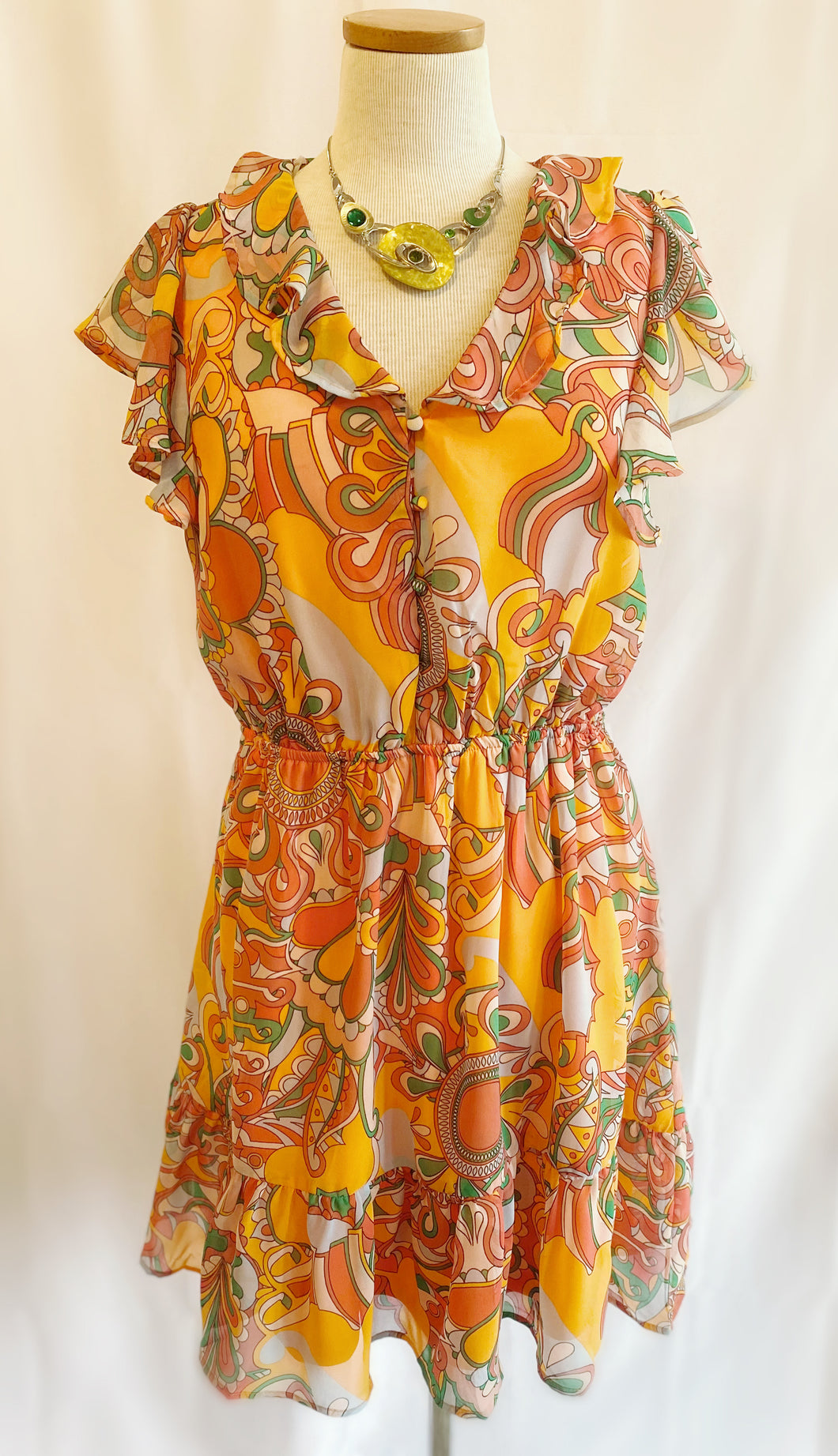 Chiffon A-Line Ruffle Dress