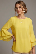 Load image into Gallery viewer, LTX Top-Ruffle Bell Sleeve Blouse

