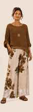 Load image into Gallery viewer, UM Top-Brown Floral Wide Leg Linen Pants
