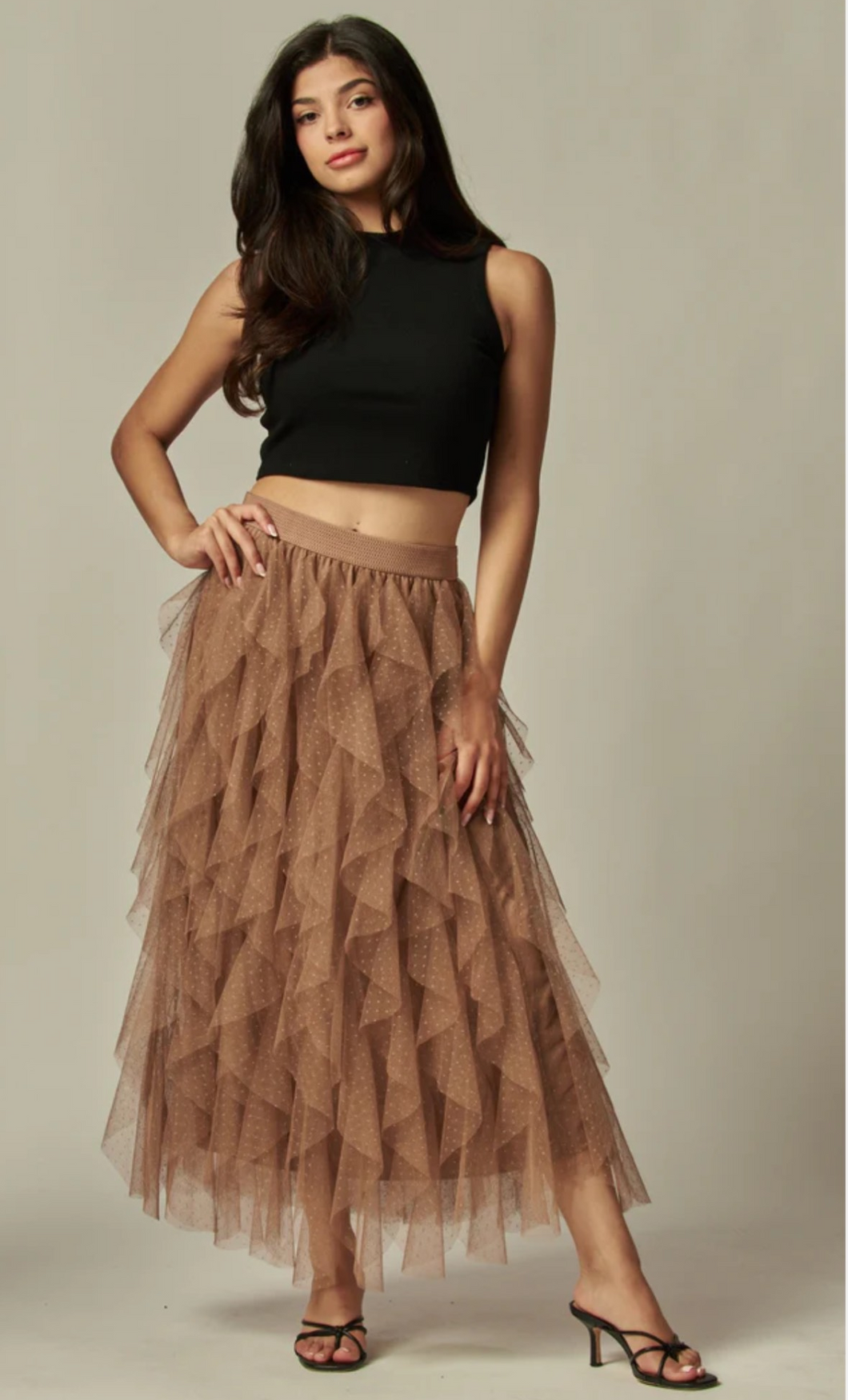 Tulle Lace Ruffle Skirt