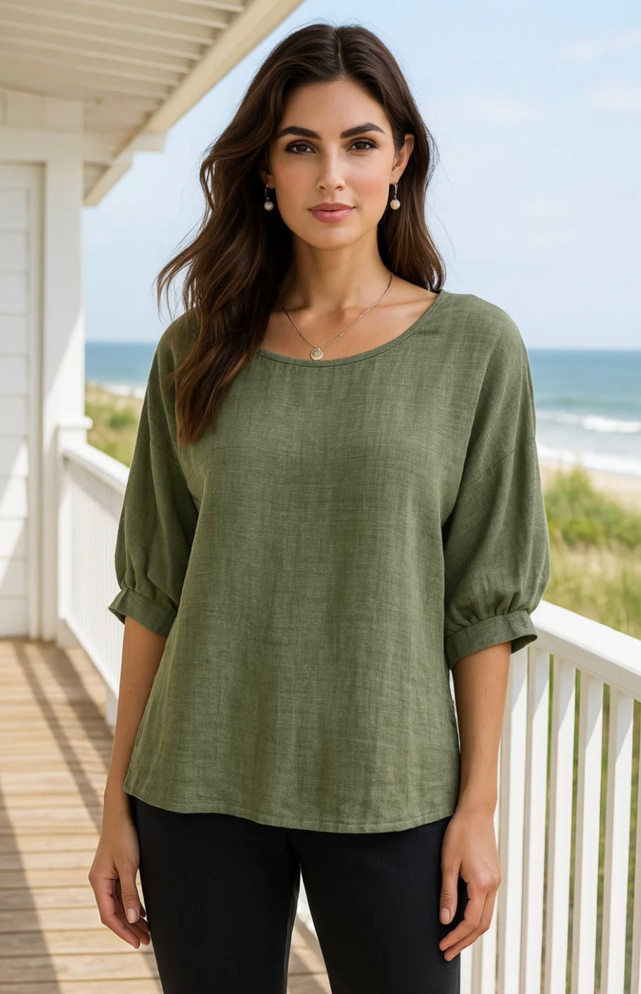 Cuff Sleeve Blouse