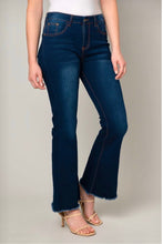 Load image into Gallery viewer, Frayed Flare Denim Jeans
