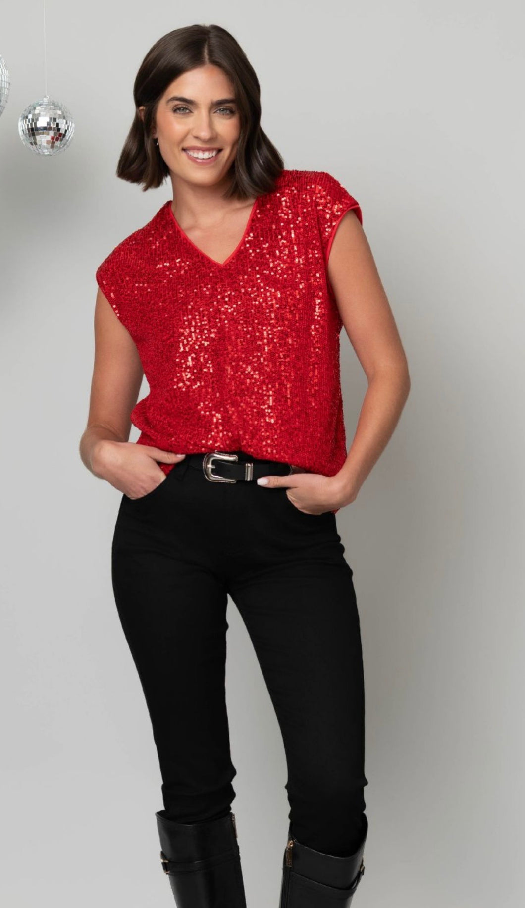 V-Neck Shimmer Tee