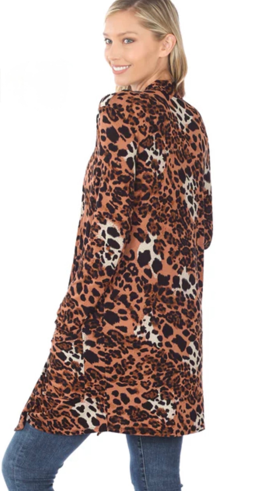 Leopard Print Cardigan PLUS