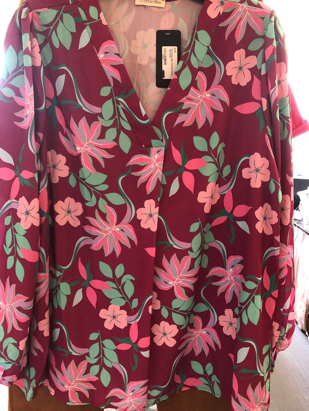 Fuschia Floral Blouse