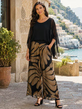Load image into Gallery viewer, UM Pants-Black Silk Pants with Gold Design
