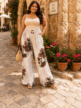 Load image into Gallery viewer, UM Top-Brown Floral Wide Leg Linen Pants
